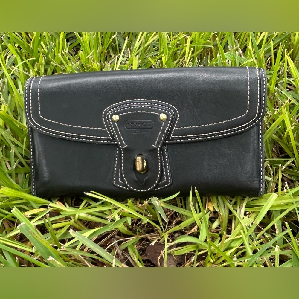 Coach Black Leather Clutch